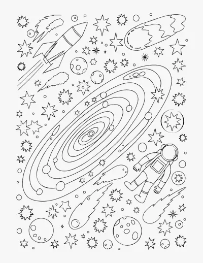 Galaxy Scene coloring page