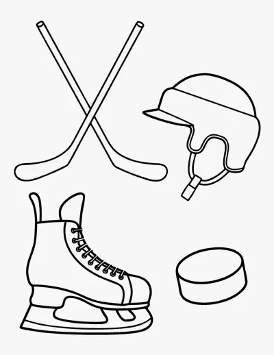 Ice Hockey Gear coloring page