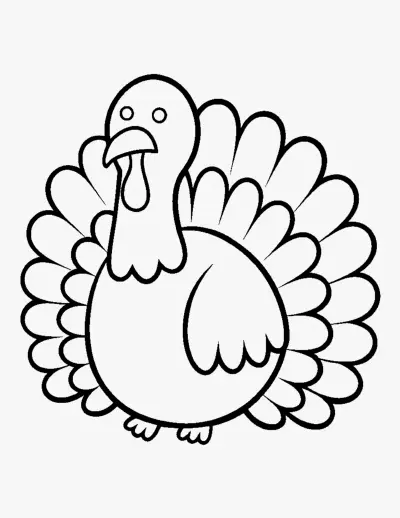 Friendly Turkey coloring page