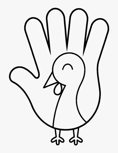 Handprint Turkey coloring page