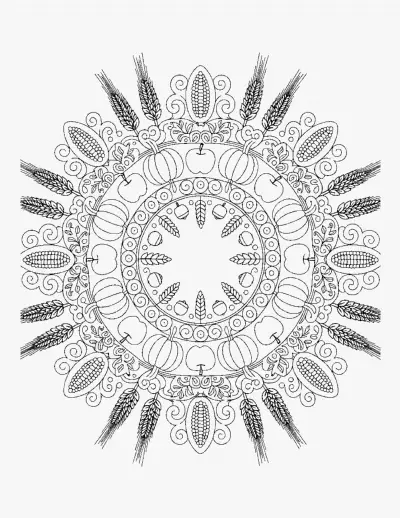 Harvest Mandala coloring page