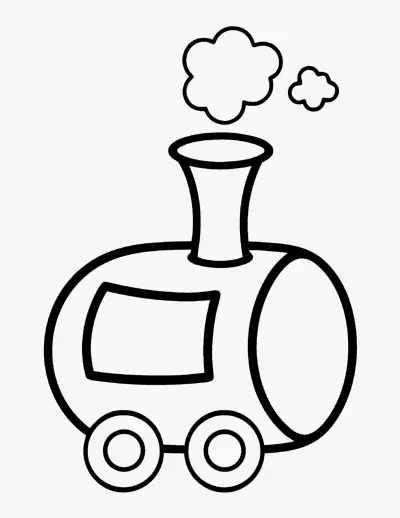 Cartoon Steam Engine coloring page