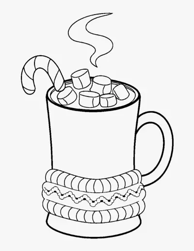 Hot Cocoa Mug coloring page