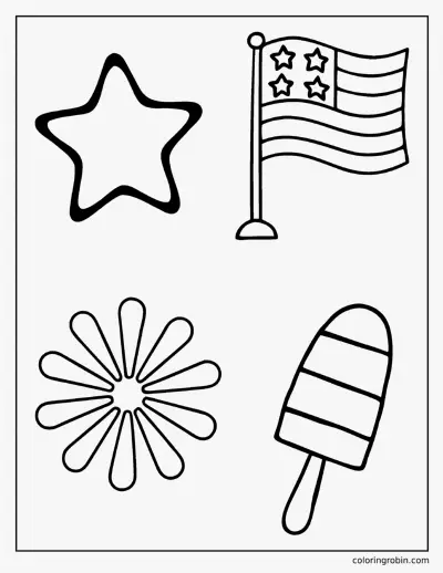 Toddler Fourth of July coloring page