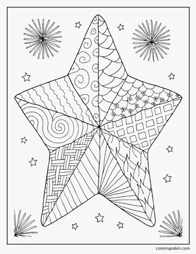 Zentangle Star coloring page