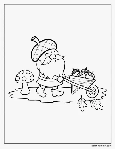 Acorn Gnome coloring page