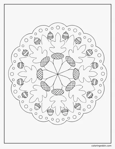 Acorn Mandala coloring page