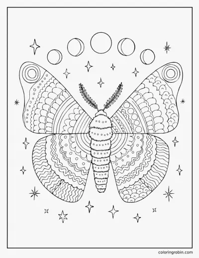 Celestial Moth coloring page