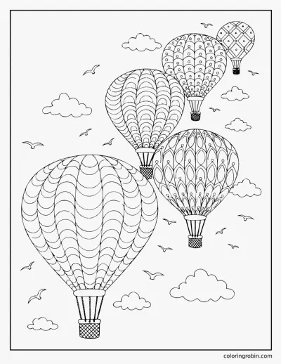 Hot Air Balloons coloring page