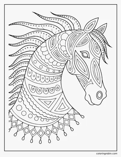 Patterned Horse coloring page