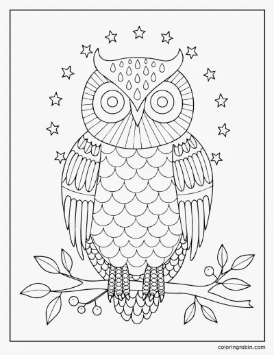 Patterned Owl coloring page