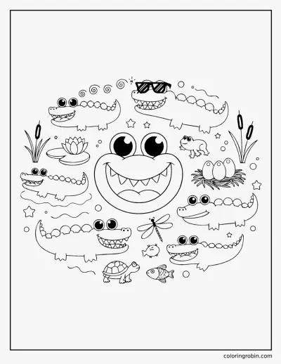 Alligator Doodle Page coloring page