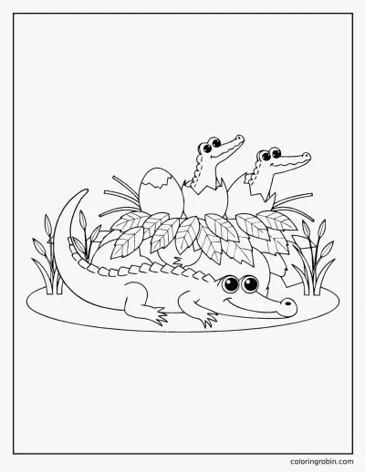 Alligator Nest coloring page
