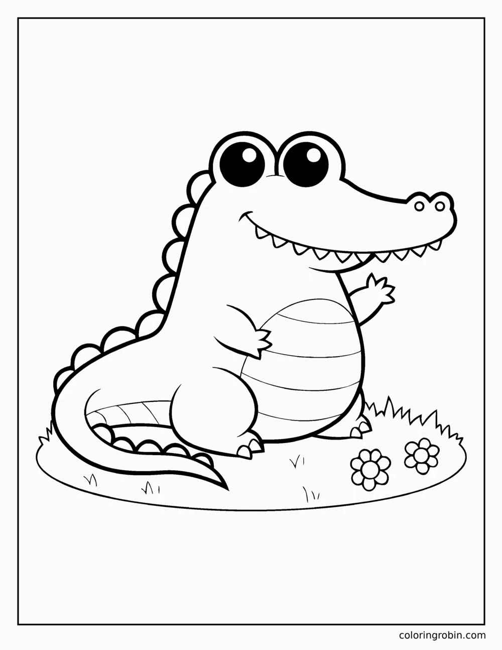 Cute Alligator coloring page