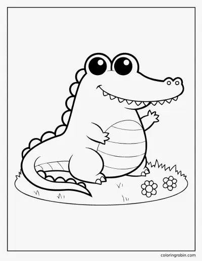 Cute Alligator coloring page