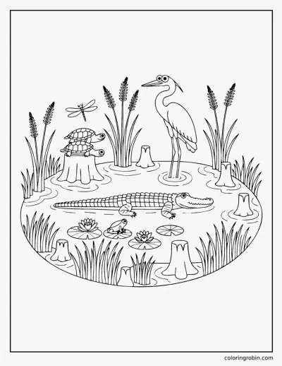 Everglades Swamp coloring page
