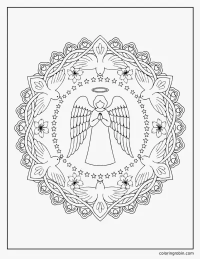 Angel Mandala coloring page