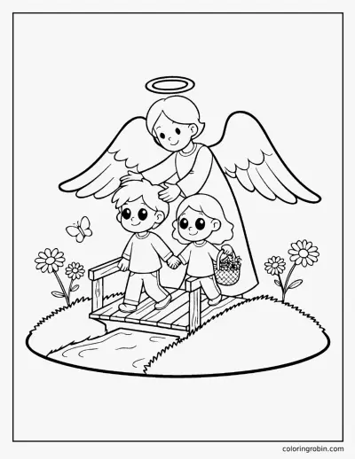 Guardian Angel coloring page
