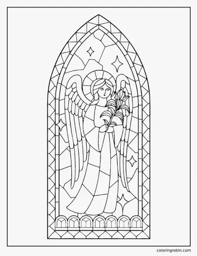 Stained Glass Angel coloring page