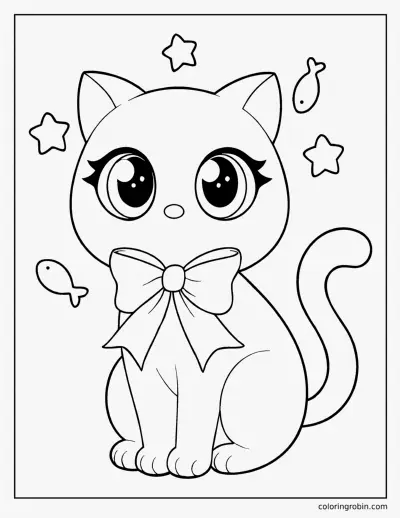 Anime Cat Mascot coloring page
