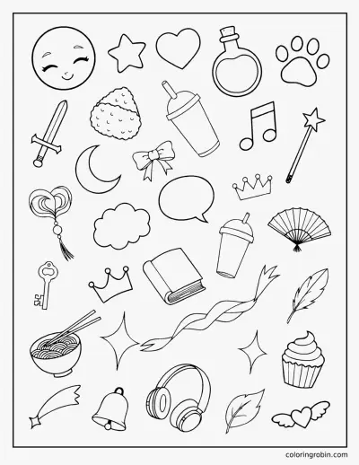 Anime Doodle Page coloring page