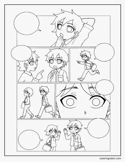 Manga Page Panels coloring page