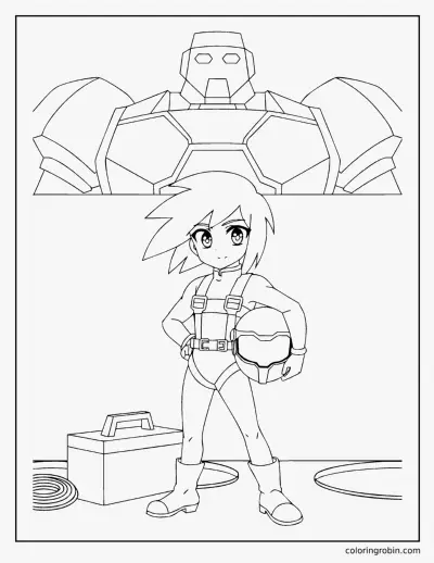 Mecha Pilot coloring page