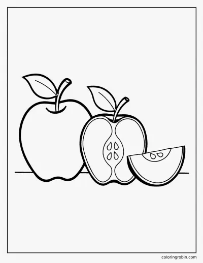Apple Cut Open coloring page