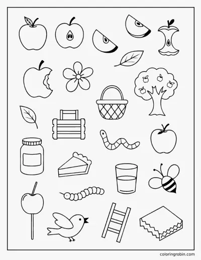 Apple Doodle Page coloring page