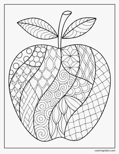 Patterned Apple coloring page