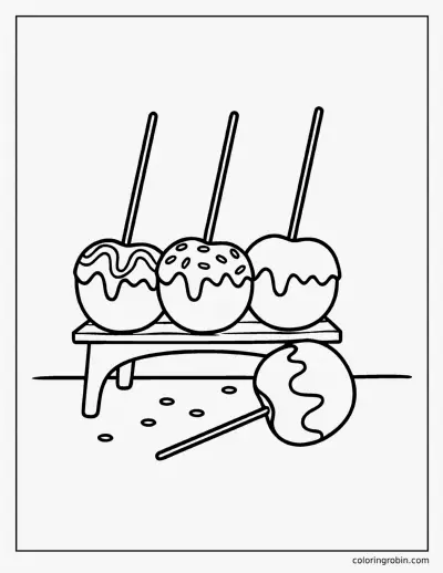 Toffee Apples coloring page