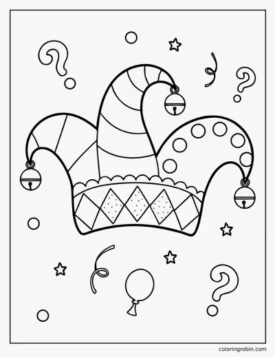 April Fools Jester Hat coloring page