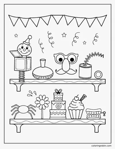 April Fools Joke Shop coloring page