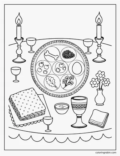 Passover Seder Plate coloring page