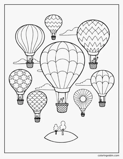 Hot Air Balloon Festival coloring page