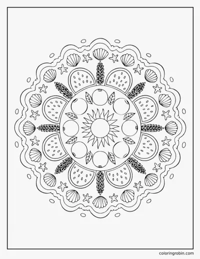 Late Summer Mandala coloring page