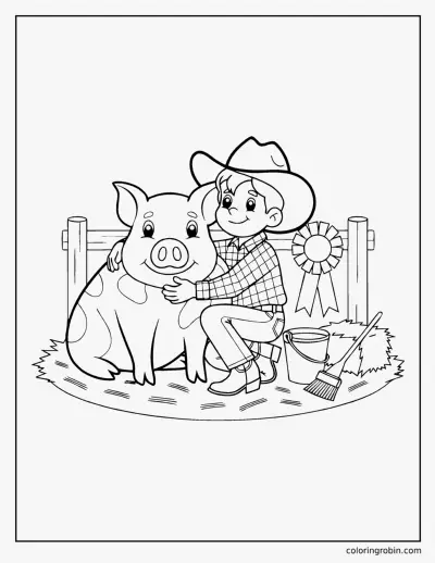 Prize Pig at the County Fair coloring page