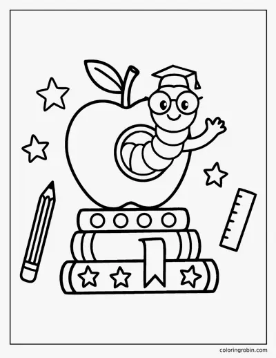 Apple for the Teacher coloring page