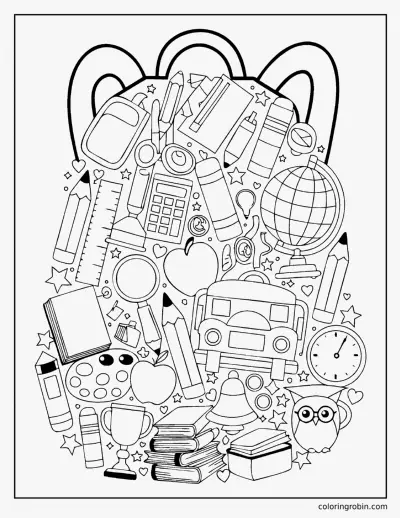 Back to School Doodle Page coloring page