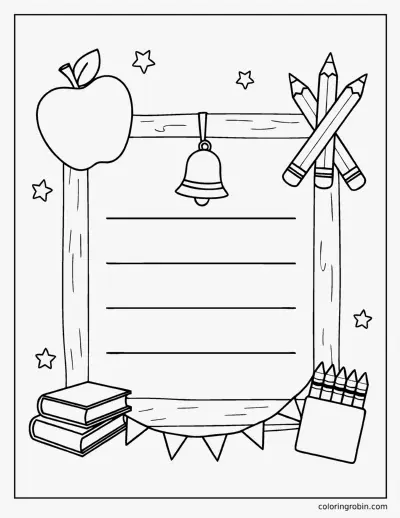 First Day of School Sign coloring page
