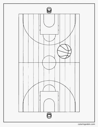 Basketball Court from Above coloring page
