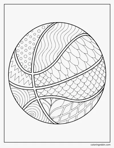 Patterned Basketball coloring page