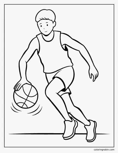 Player Dribbling coloring page