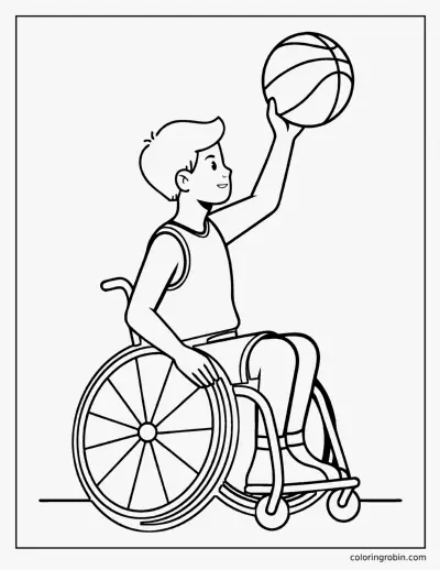 Wheelchair Player coloring page