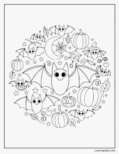 Bat Doodle Page coloring page