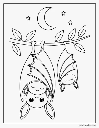 Bat Family coloring page