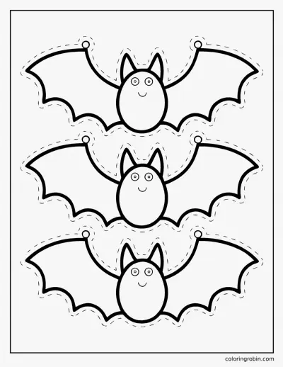 Bat Garland Template coloring page