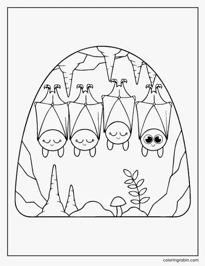 Bats in a Cave coloring page