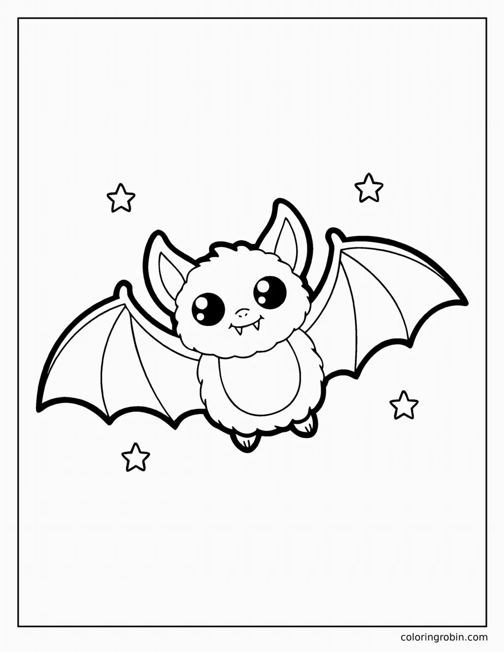 Cute Bat coloring page
