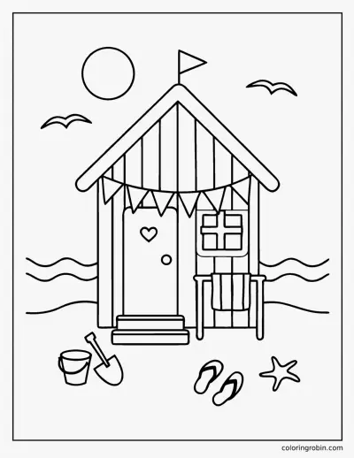 Beach Hut coloring page